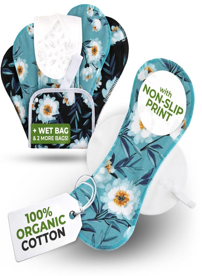 Natissy Non-Slip Reusable Incontinence Pads for Bladder Control (L+XL; 6-Pack); High Temp Washable Organic Cotton Cloth Pads with Fast Absorption & Odor Control; Ultra-Soft & Non-Irritating for Sensitive Skin - Image 1